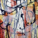 Summer Village, 2010, 
Woodcut on rice paper mounted on canvas, 

60cm x 120 cm