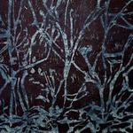Water Lillies, 2010, 
Woodcut on rice paper mounted on canvas,  60cm x 120 cm